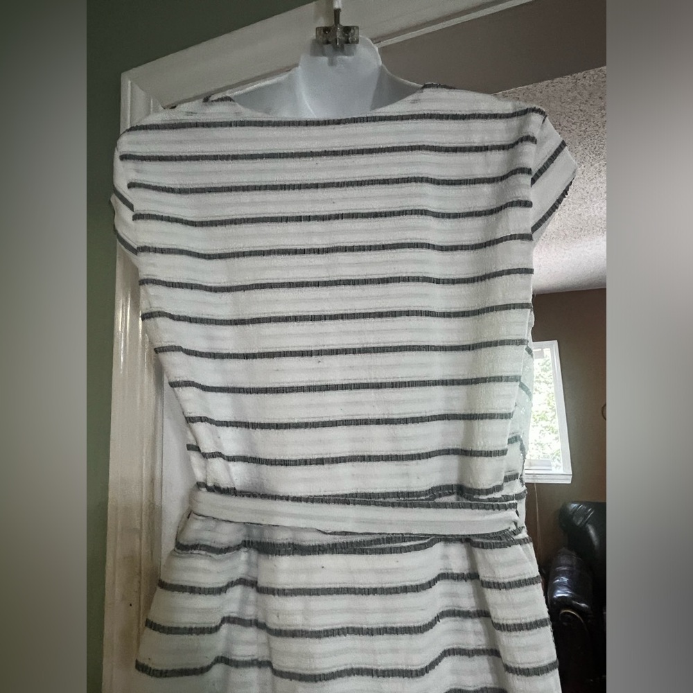 Hutch White and Black Striped Wrap Dress - Picture 6 of 8
